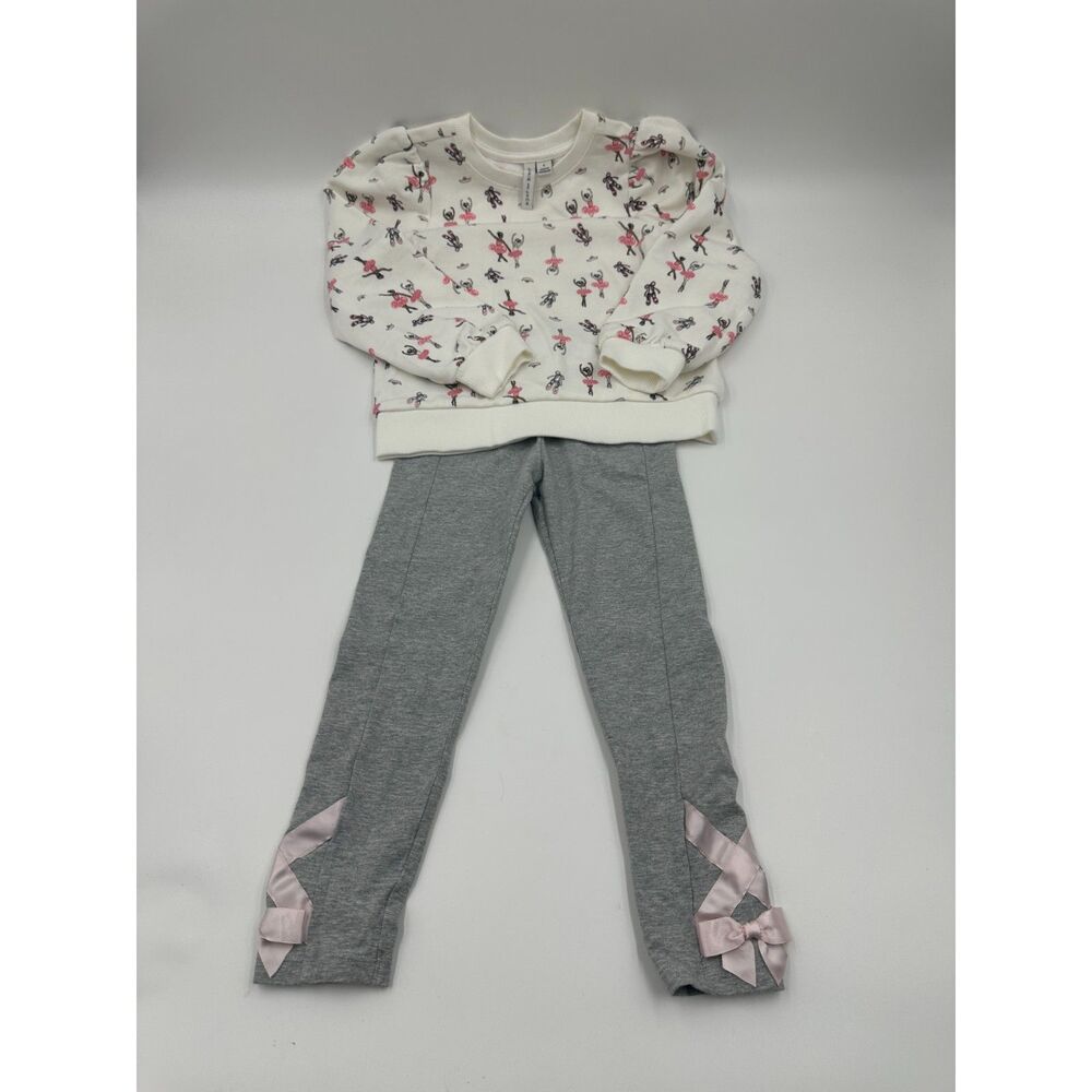 Janie and Jack Kids Set of Two Pants & Top Sz S Crew Neck Long Sleeve Ballerina